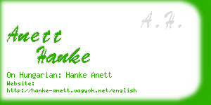 anett hanke business card